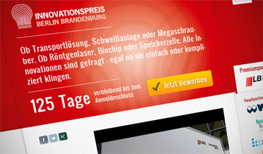 Internetseite des Innovationspreises Berlin-Brandenburg 